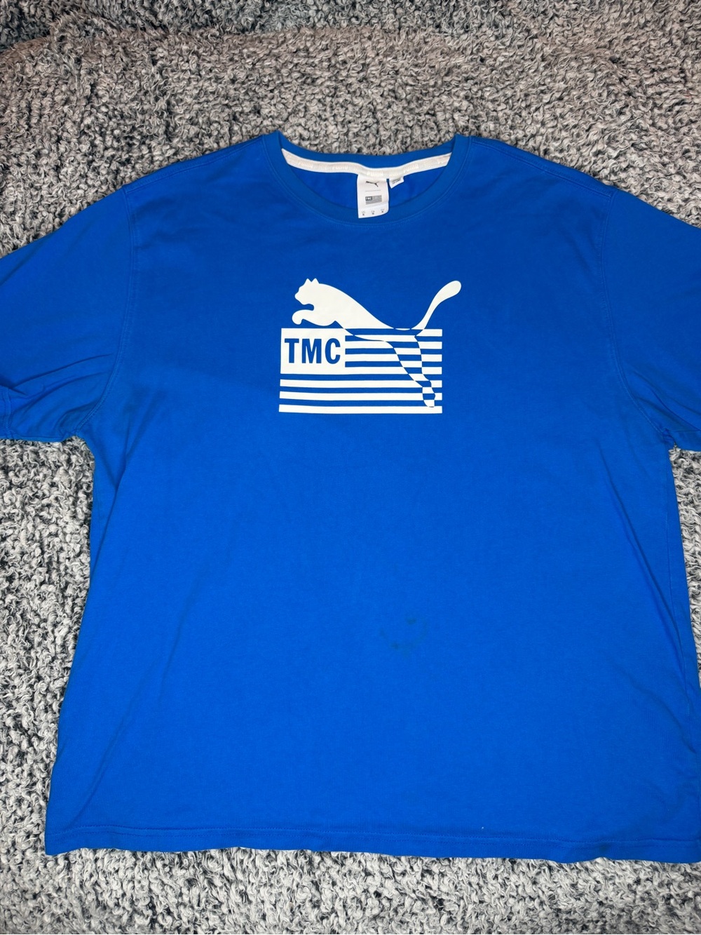 Puma Men's Royal Blue Short Sleeve Tee with White Logo